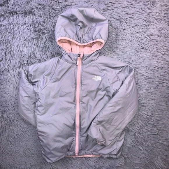 The North Face Reversible Pettit Jacket Girl's 6T Pink‎ Heatseeker Eco Hooded